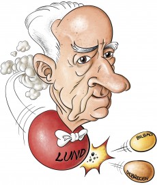 Allan Larsson. Karikatyr: Linus Edenwall.