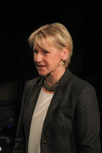 Margot Wallström under presskonferensen i januari då donationskampanjen lanserades. Foto: Carl-Johan Kullving.